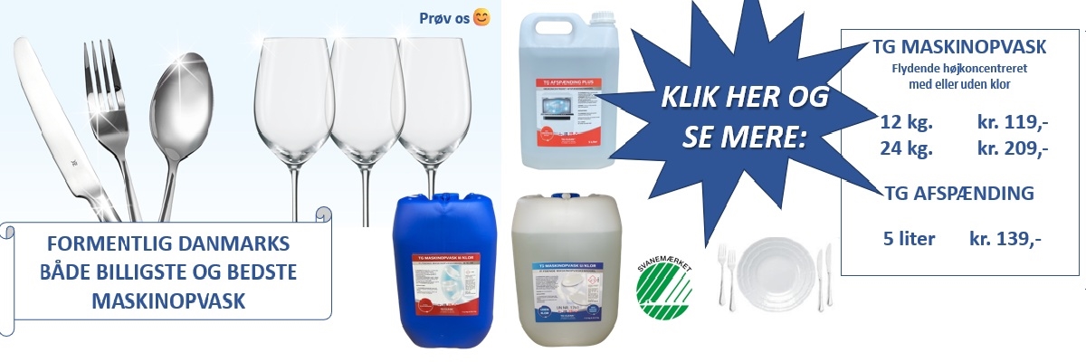 Maskinopvask og afspænding banner